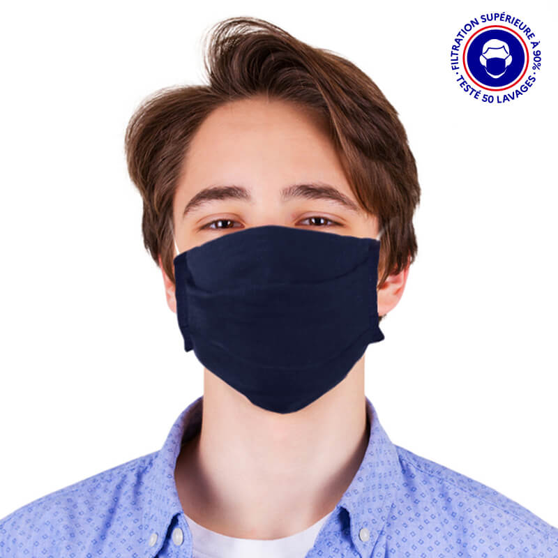 Masque ADO catégorie 1 lavable 50 fois Bleu