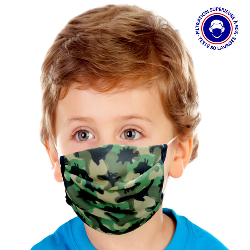 Masque Enfant lavable 50 fois UNS1 camouflage