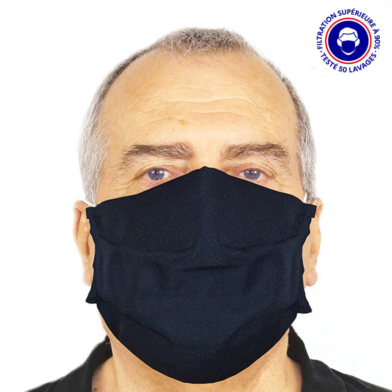 Masque Adulte catégorie 1 lavable 50 fois bleu marine